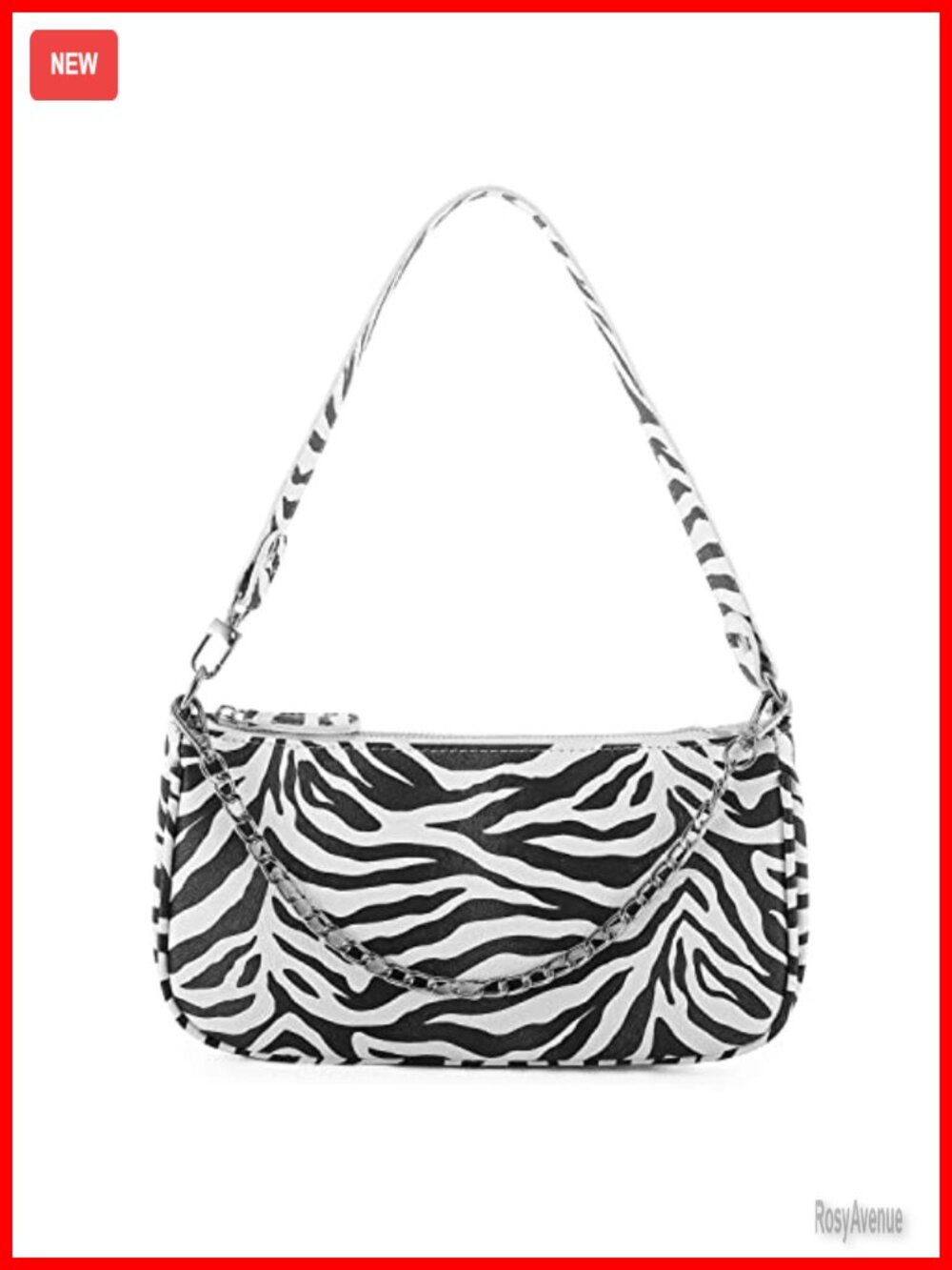 Small PU Leather Zebra Tote Handbag Shoulder Purse Clutch